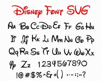 Disney Alphabet, Disney Svg, Eps, Png, Dxf, Disney Font, Silhouette ...