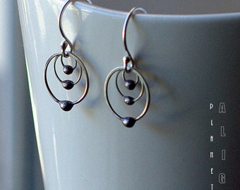 Small Hoop Earrings - Tiny Hoop Earrings - Silver Hoop Earrings - Silver - Minimalist Earrings - Science Jewelry