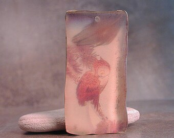 Owl Talisman Jewelry, Owl Totem, Resin Pendant, Rustic Resin Mixed Media Spirit Totem, Divine Spark Designs, SRA