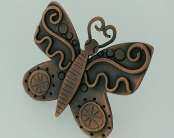 SALE****Butterfly brooch in copper finish****HALF PRICE