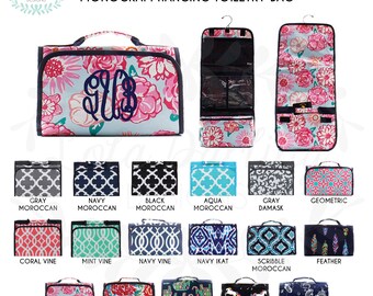 Hanging Toiletry Bag with Monogram/cosmetic bag/vacation necessity bag