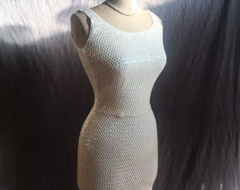 1950s Gene Shelley sequin covered wiggle dress
