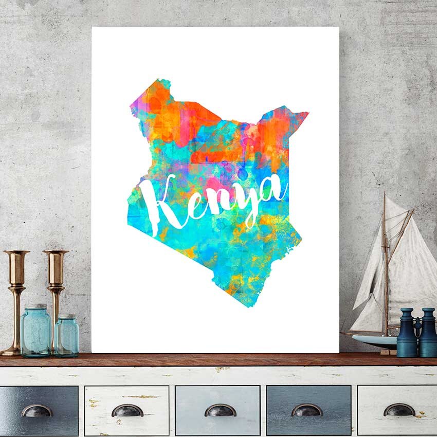  Kenya  Map Kenya  Printable Map Kenya  Wall Art  Decor 