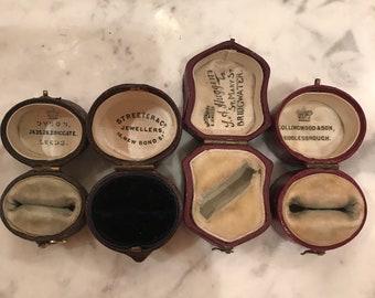 Antique ring boxes lot