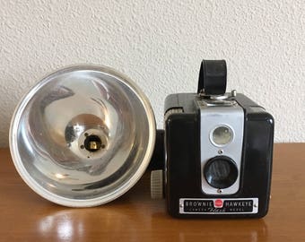 1950's Kodak Brownie Hawkeye Camera with Flash Cover