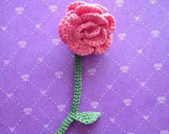 Beautiful crochet book mark Rose