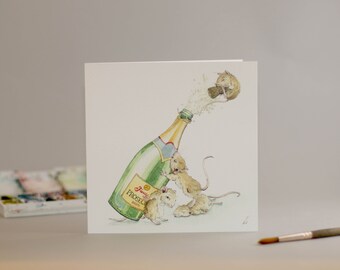 Its a Prosecco Party! .. for mice. Birthday Party. Lets celebrate. Grab a bottle