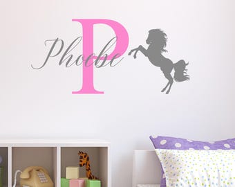 Personalised Horse Wall Sticker Wall Decal Childrens Kids Nursery Bedroom Playroom Vinyl