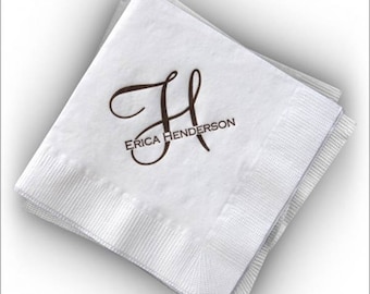 50 Custom Napkins, Personalized Beverage Napkins, Cocktail Napkins, Party Napkins, Personalized Party Supply,|White Beverage Napkins| 8740E