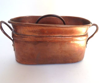 Large Antique French Copper Daubiere or Stew Pot NEW LOWER PRICE