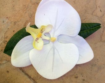 White Orchid Tropical, Bridal hair clip