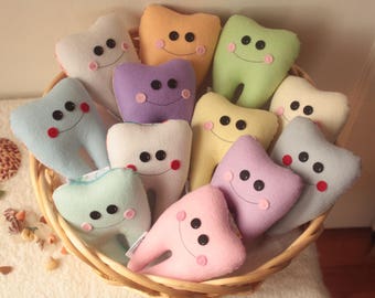 Itty Bitty 5" Tooth Fairy Pillow in Double-Sided Wool Felt, in the color of your choice, with name embroidery