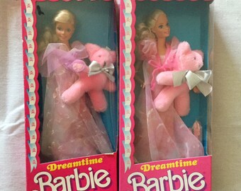 Pair of Dreamtime Barbies, B.B. Bear, 1984, 1988, Mattel, NRFB