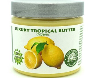 Organic Luxury Tropical Butter for beautiful, healthy, glowing skin. Seals in moisture keeping your skin soft throughout the day.
