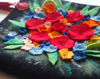 felt bag,felt purse,floral handbag,felt tote bag,felt handbag,felted wool bag,felted wool purse,felt wool purse,felted handbag,ready to ship