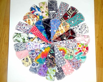 12 Pack- 100% Cotton Flannel CLOTH PANTYLINER-/PANTY Liner-2 layers- Panty Liners For Everyday Wear