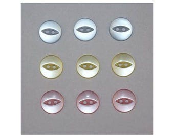 60 x basic buttons 11 mm 2 holes: 3 colors set M - 000820