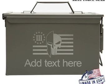 Spartan Punisher Custom Engraved 30/50 Cal Ammo Can Personalized Dad Gift Cool Guy Gifts Father's Day Gift Grandpa Gift Groomsmen Hunter