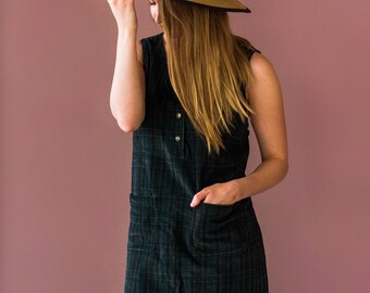Vintage L.L. BEAN GREEN Corduroy Jumper Dress