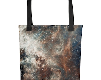 Galaxy Print Tote bag - REAL Hubble Space Telescope image - 30 Doradus Tote Tarantula Nebula, Magellanic Cloud Galaxy Tote bag