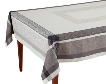 Bargeme Ecru/Gris French Jacquard Tablecloth