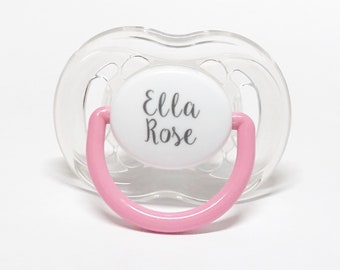 Personalized Pacifier Pacidoodle Pacifier Baby Girl Personalized Pacifier Monogram Pacifier Personalized Baby Girl Gift Clear Pink AVENT 6+