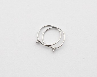 Thin Solid Platinum Hoops. .950 Platinum Hoop Earrings. Choose your size and gauge. Handmade Hoop Earrings.