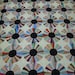 Vintage quilt Dresden Plate 1967 hand pieced and quilted cotton scrap fabrics cotton batting 75" x 86"
