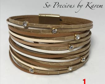 Multi strand leather bracelet