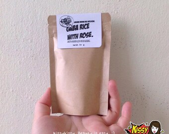 Refill-Natural 100% (Hom mali Thai rice)Jasmine gaba rice with rose face mask and scrub 2 in 1-50g.