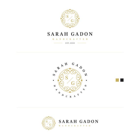 Gold Business Logo, Artist Logo Design, Elegant Logo, Classic Logo, Branding Kit, Watermark on Photos, Business Stamp Logo, Initial logo