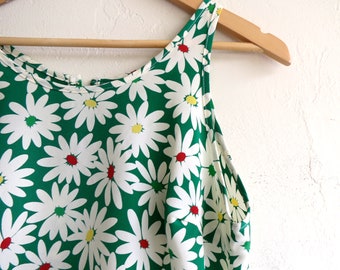 Green Floral Print Summer Dress