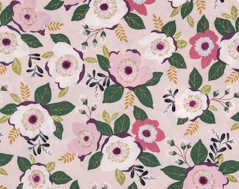 Rose apparel fabric, rose fabric, rose floral fabric, fat quarter, 1/2 yard. or by the yard Cotton quilting apparel fabric