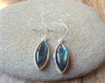 925 Sterling silver labradorite gemstone earrings