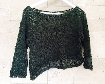 Sweater , Dark Grey Knit Sweater , Grey Chunky Sweater, Womens Sweater, Womens Grey Chunky Oversized Sweater, Women's Clothing
