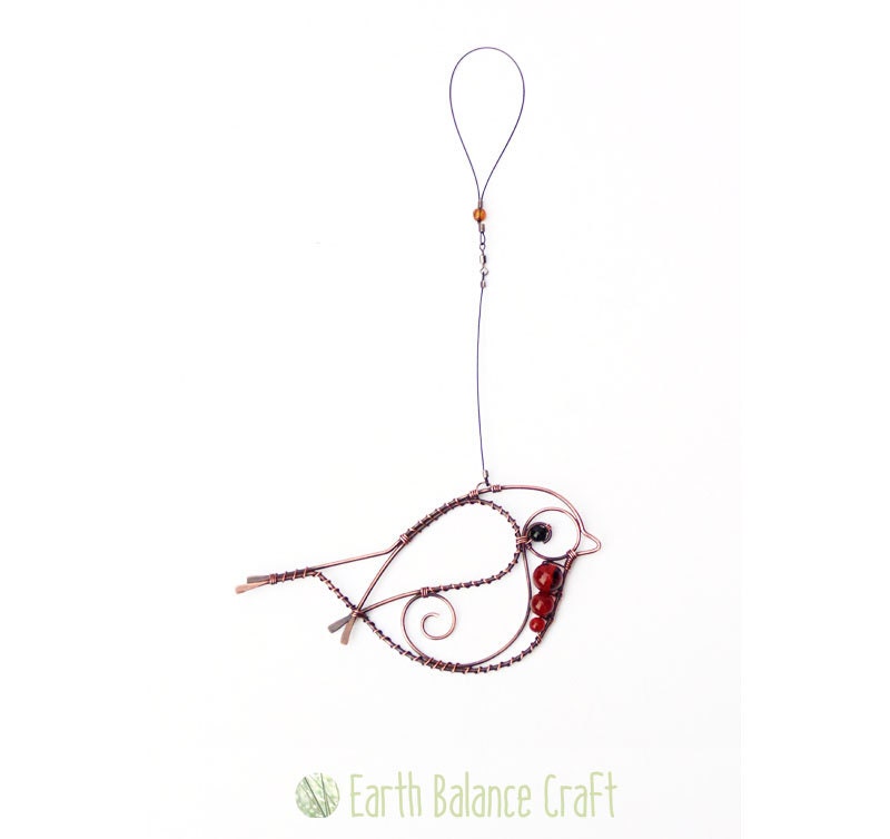 Red Robin Bird Decoration Whimsical Wall Art Cute Gifts
