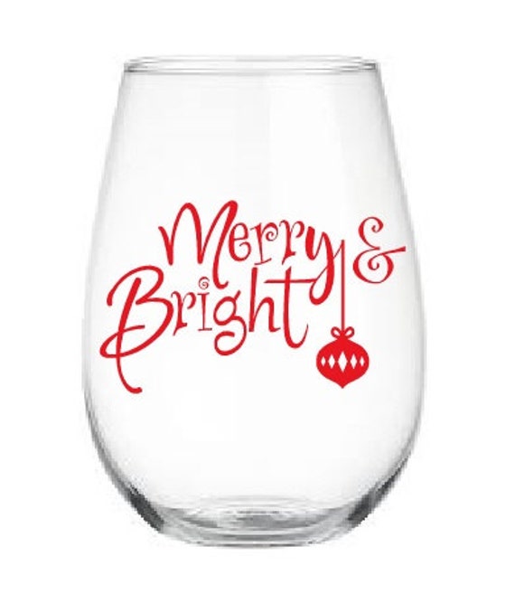 Items Similar To Christmas Wine Glass Stemless Wine Glass Personalized Stemless Wine Glass 4229