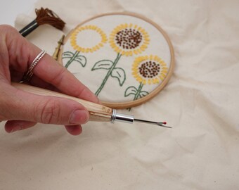 Stitch Ripper, Hand Turned Wooden Seam Ripper, with ergonomic wooden handle.