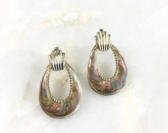 Vintage Enamel Knocker Earrings
