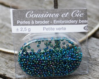 Beads embroidery blue-green - (ref 6609)
