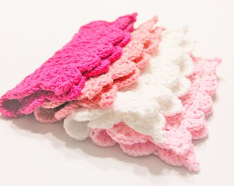 Crochet Dishcloth, Pink Crochet Washcloths, Cotton Dishcloths, Handmade Dishcloth, Hostess Gift, Valentine Gift, Granny Square Dishcloth