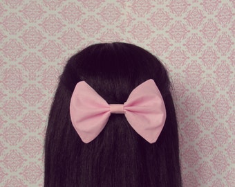 Pastel Pink Hair Bow - French Barrette, Girly Hair Bow, Cute Hair Bow, Big Pink Hair Bow, Valentine's Day Gift for Teen Girl