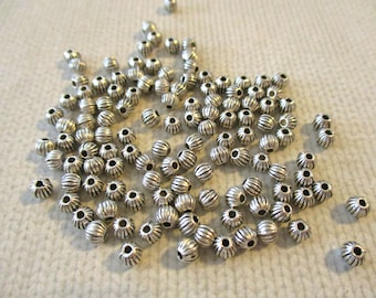 100 Silver Spacer Beads | 3 mm | Metal Beads | Spacers | For Necklace | For Jewelry | For Bracelet | Ball Beads | Silver Beads | Round Beads