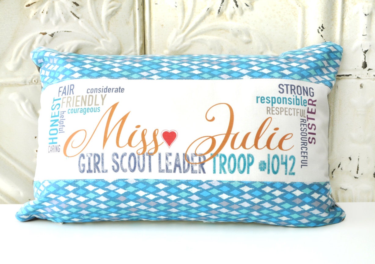 Girl Scout Troop Leader Pillow Appreciation gift
