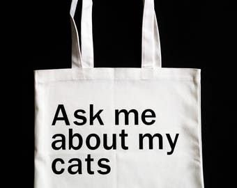 Funny Tote Bag // Cat Tote Bag + Cat Canvas Bag + Cat Lover Gift + Cat Bags + Pet Lover + Crazy Cat Lady Gift + Cats Tote Gift for her + Cat