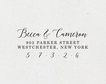 Calligraphy Address Stamp. Self-Inking Stamp. Return Address Stamp. Wooden Mailing Stamp. Self-Inking Address Stamp. Style #43