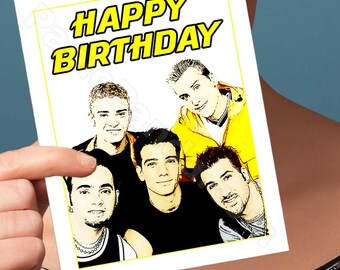 Funny Birthday Card | NSYNC Card | Justin Timberlake JC Chasez Chris Kirkpatrick Joey Fatone Lance Bass bday pop culture blank girlfriend