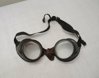 Vintage Steampunk Willson Safety Goggles - Motorcycle Goggles