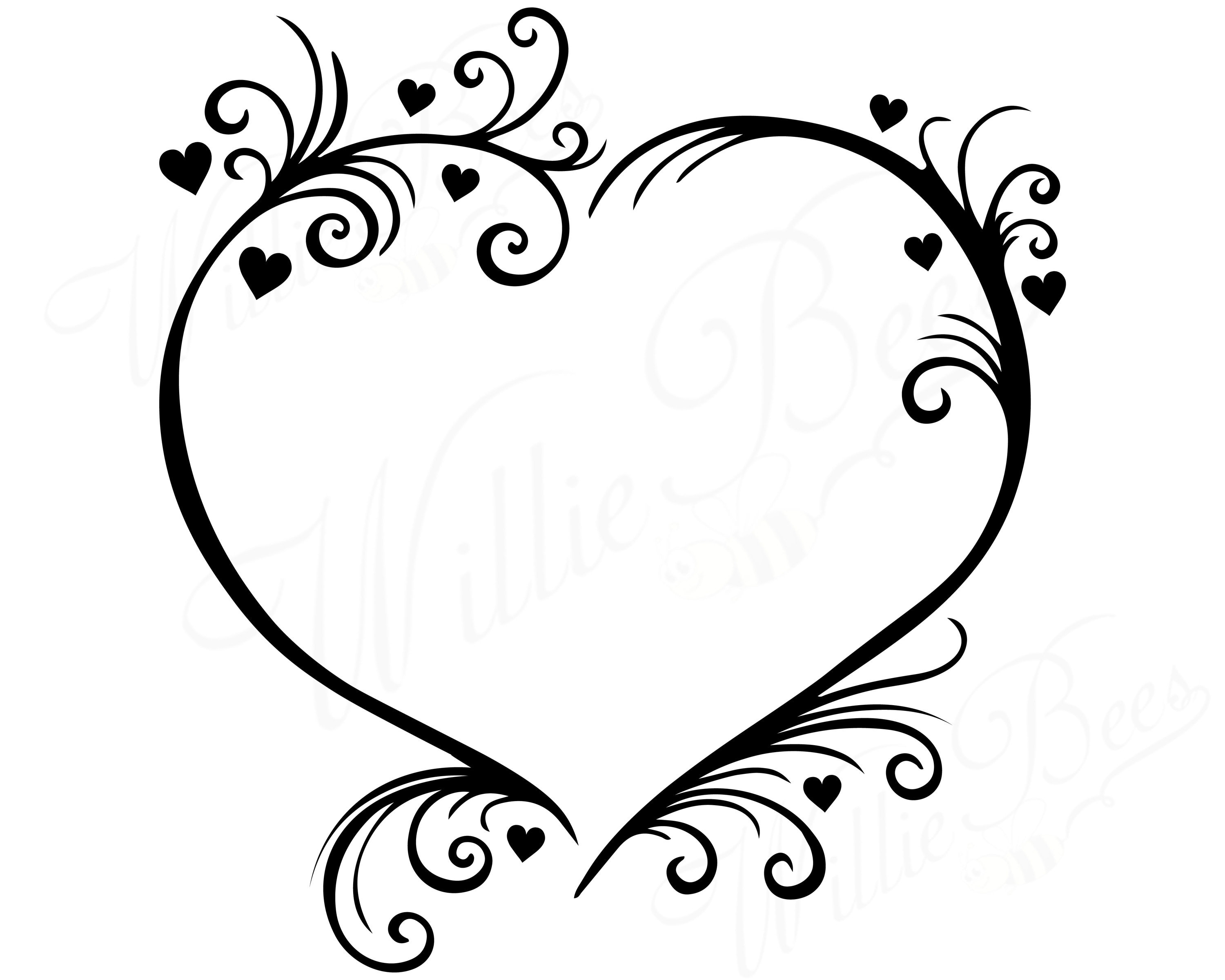 Download Heart SVG Wedding SVG Couples SVG Love Heart Flourish