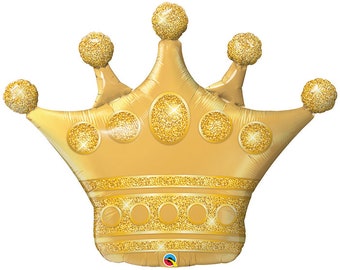 Golden Crown Balloon 41", King Crown Balloon, Princess crown Balloon